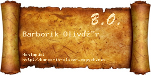 Barborik Olivér névjegykártya